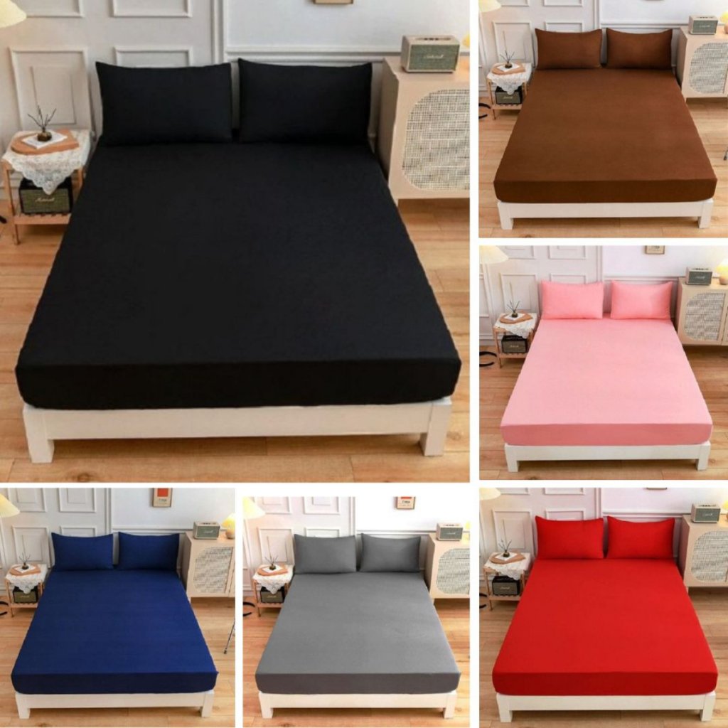 Kit Jogo Lençol De Cama Casal 3 Peças Liso Com Elástico